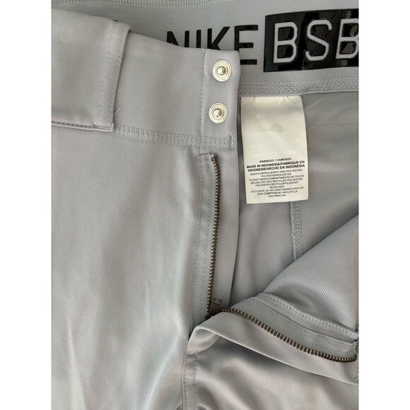Nike BSBL Grip Waistband Mens Gray Baseball Knickers w/Green Piping Size M - Picture 5 of 7